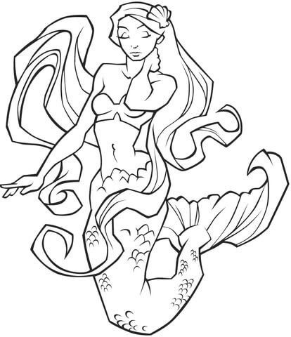 Mermaid  Coloring Page